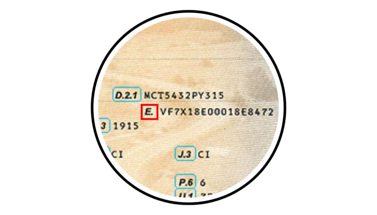 numero vin champ e carte grise