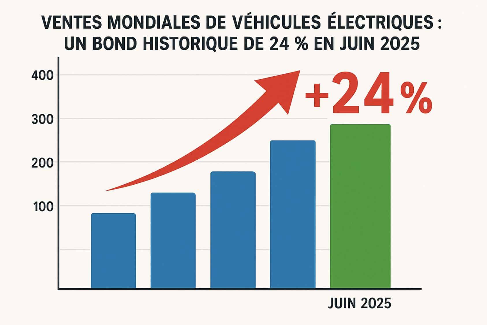 augmentation de 24% des ventes de véhicules électrique en juin 2025