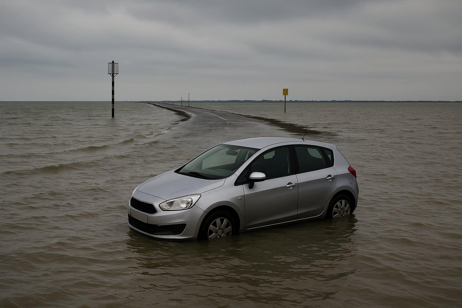 Clés perdues au Gois: la marée emporte une voiture