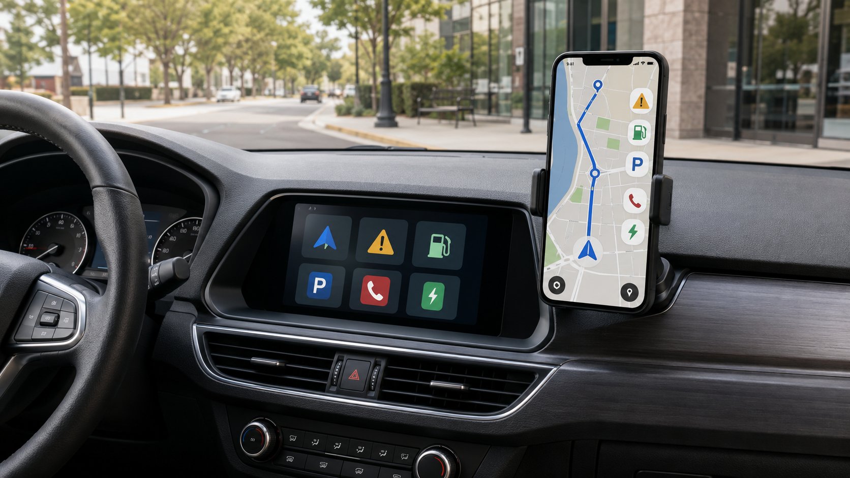 Scène réaliste liée à 12 applications auto indispensables au quotidien