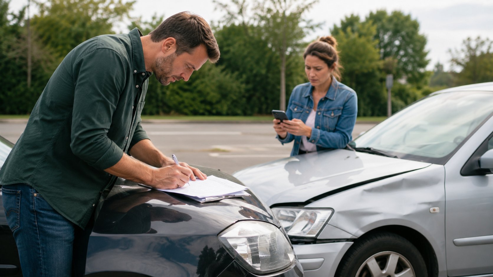 Scène réaliste liée à Accident auto : déclaration à l’assurance, étapes et délai