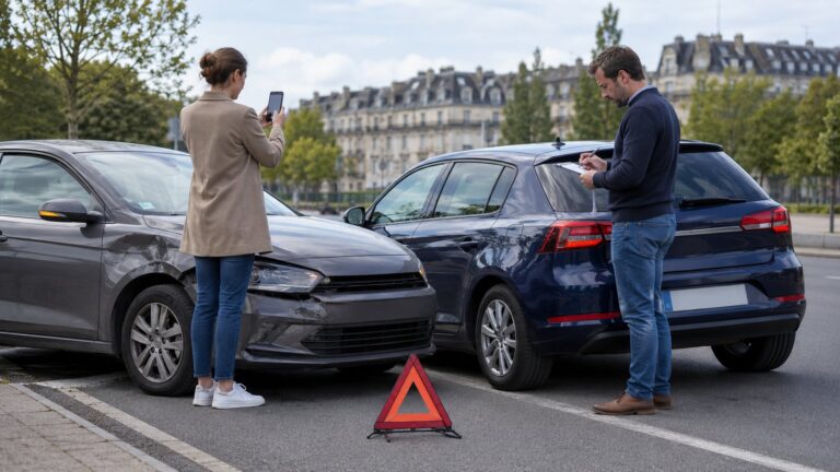 Scène réaliste liée à Accident en voiture de location : démarches et frais