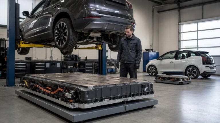 Scène réaliste liée à Batterie électrique : quel poids selon le modèle ?