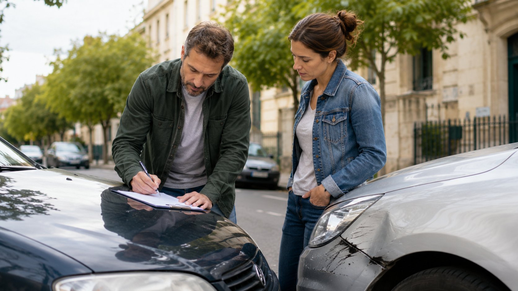 Scène réaliste liée à Constat amiable : comprendre et remplir chaque rubrique