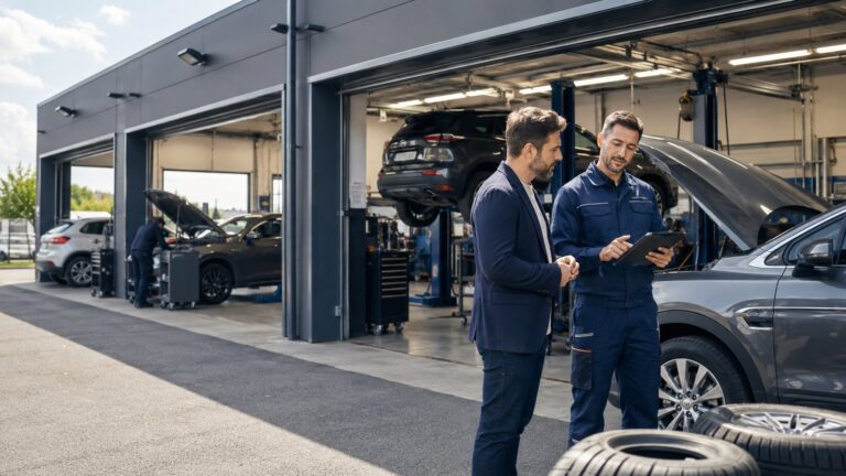 Scène réaliste liée à Garages et centres auto : 10 réseaux à comparer en France