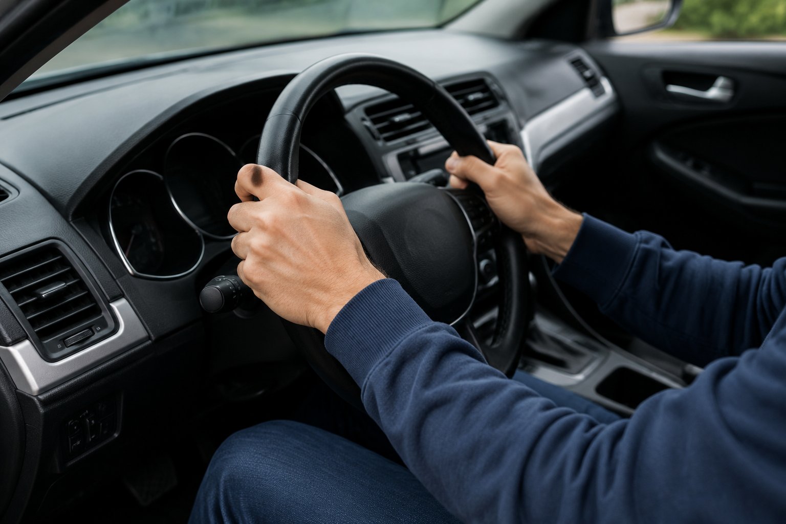Scène réaliste liée à Pourquoi le volant est dur ? Causes et solutions