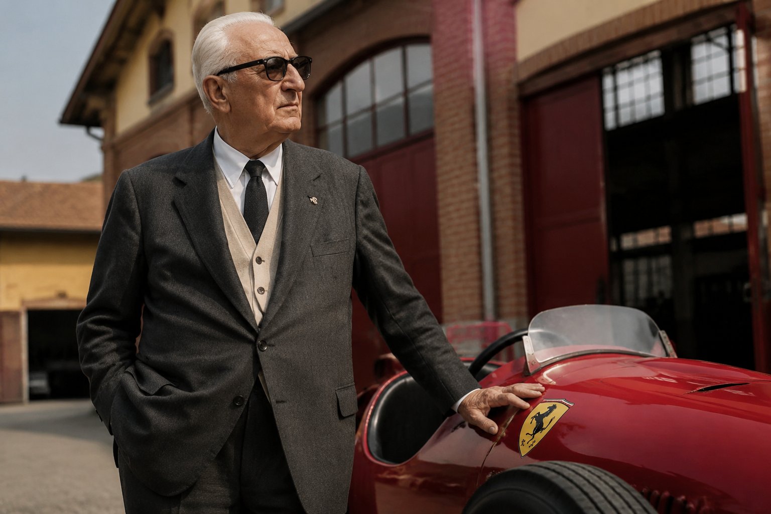 Scène réaliste liée à Qui est Enzo Ferrari ? L’histoire du fondateur de Ferrari