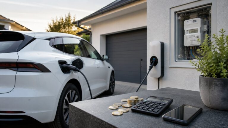 Scène réaliste liée à Recharge à domicile : le vrai coût aux 100 km