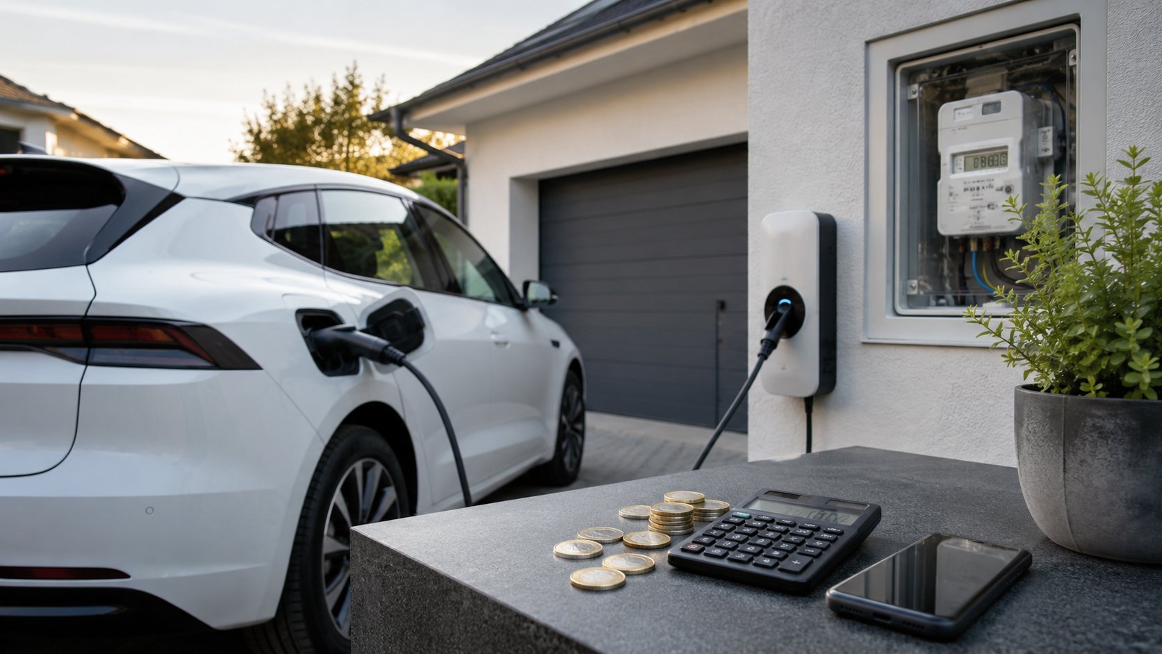 Scène réaliste liée à Recharge à domicile : le vrai coût aux 100 km