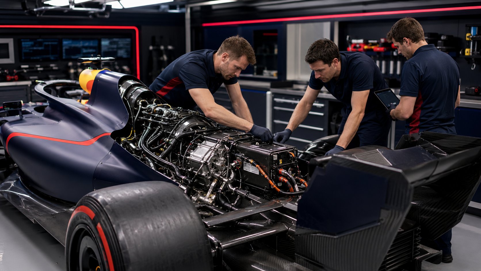 Scène réaliste liée à Red Bull F1 2026 : quel moteur propulse la RB22 ?
