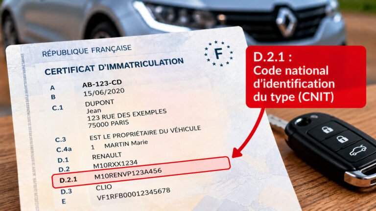 case d2.1 carte grise : code national d'identification du type (CNIT)
