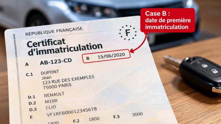 date de première immatriculation case B