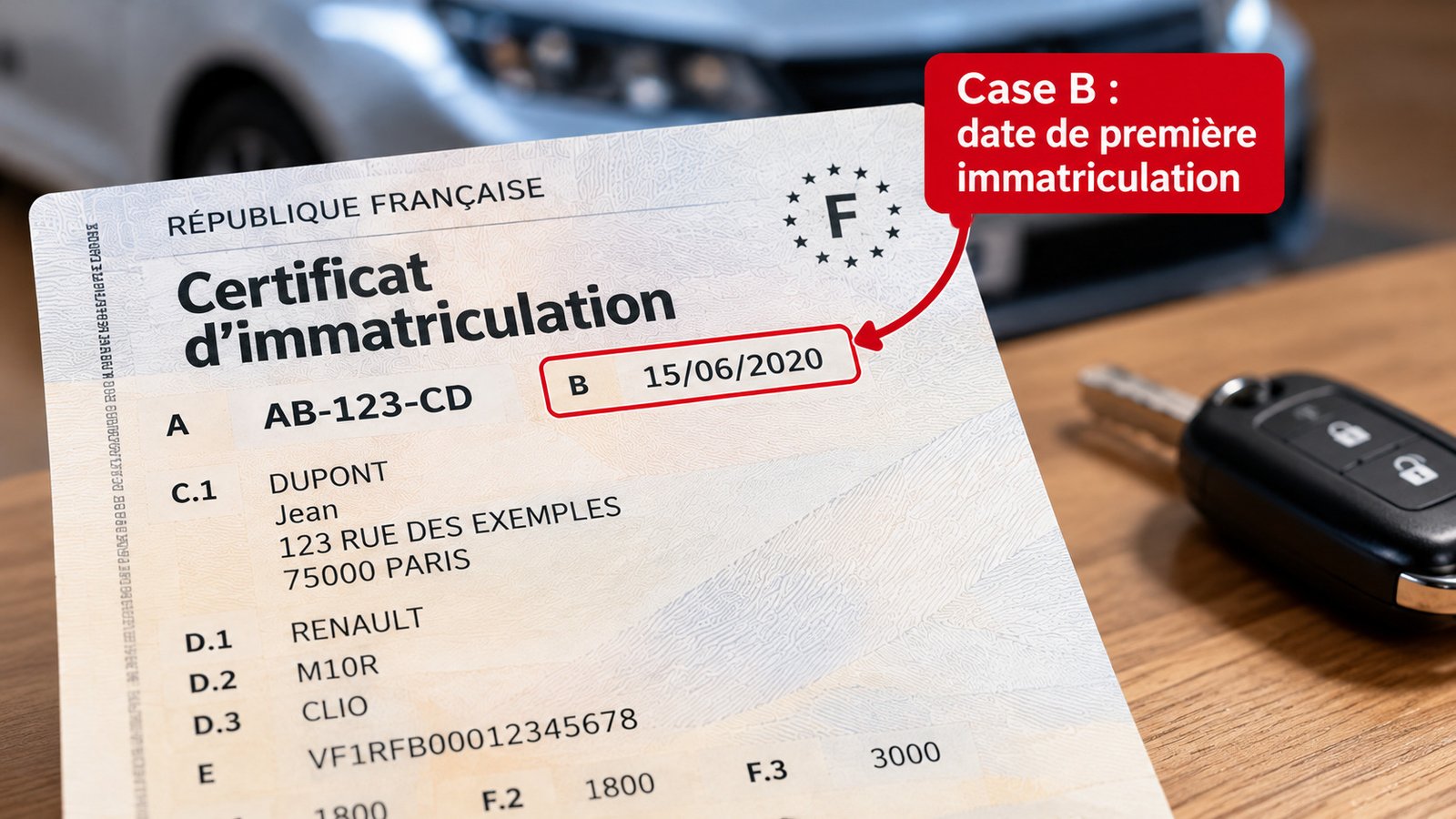 date de première immatriculation case B