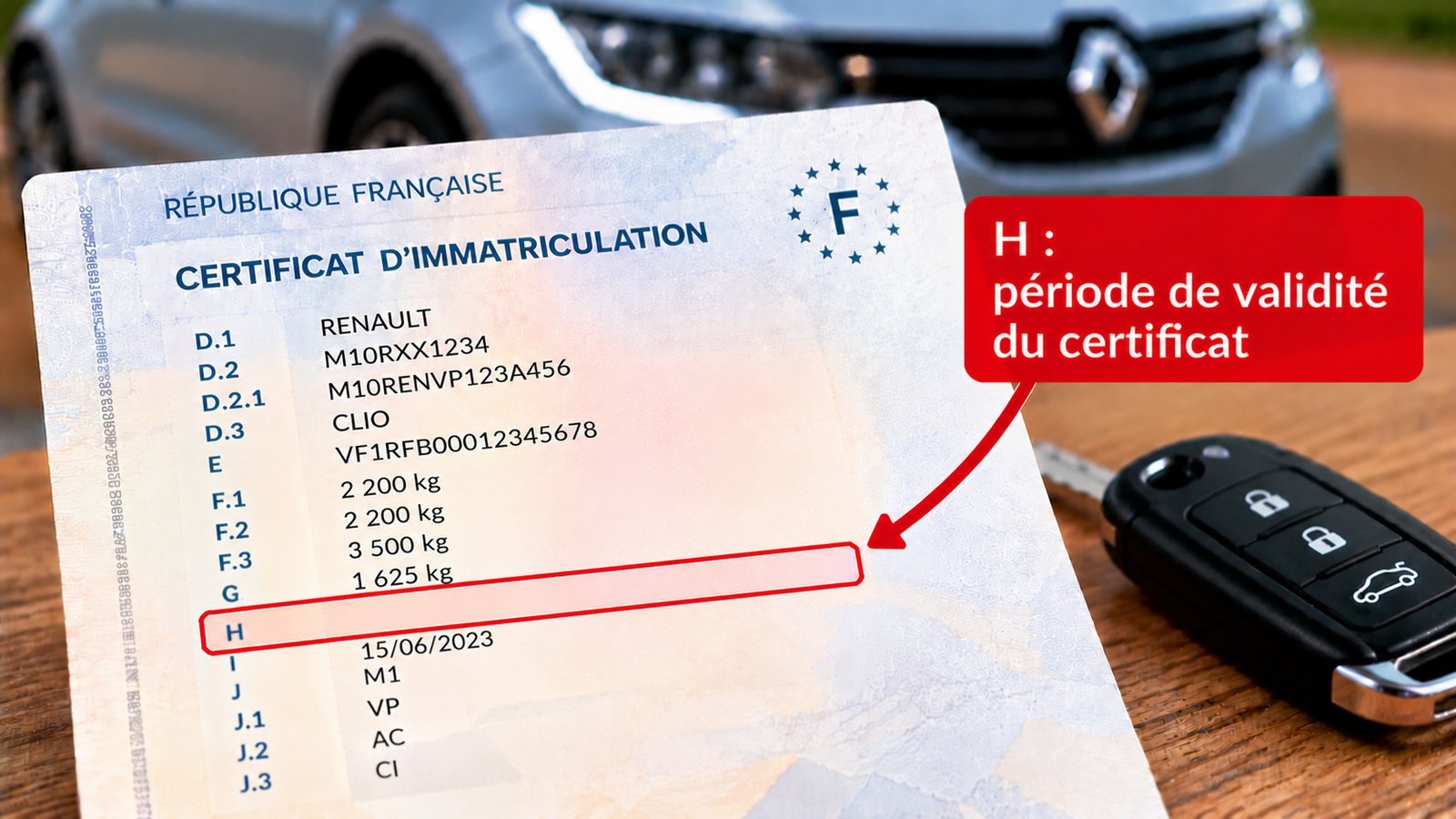 H carte grise : durée de validité du certificat