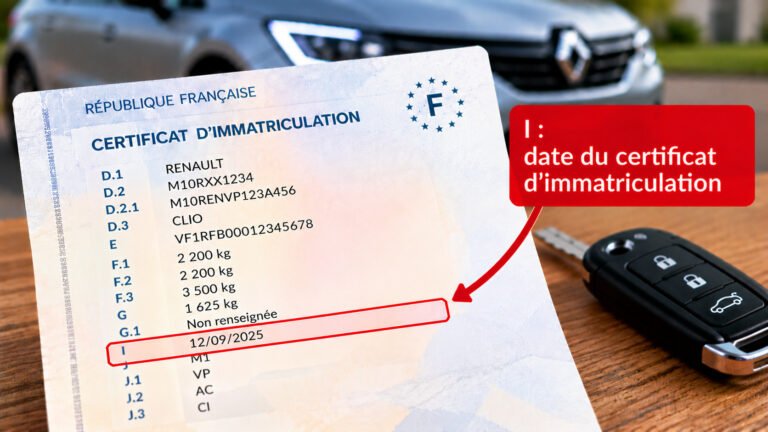 I carte grise : date du certificat d'immatriculation